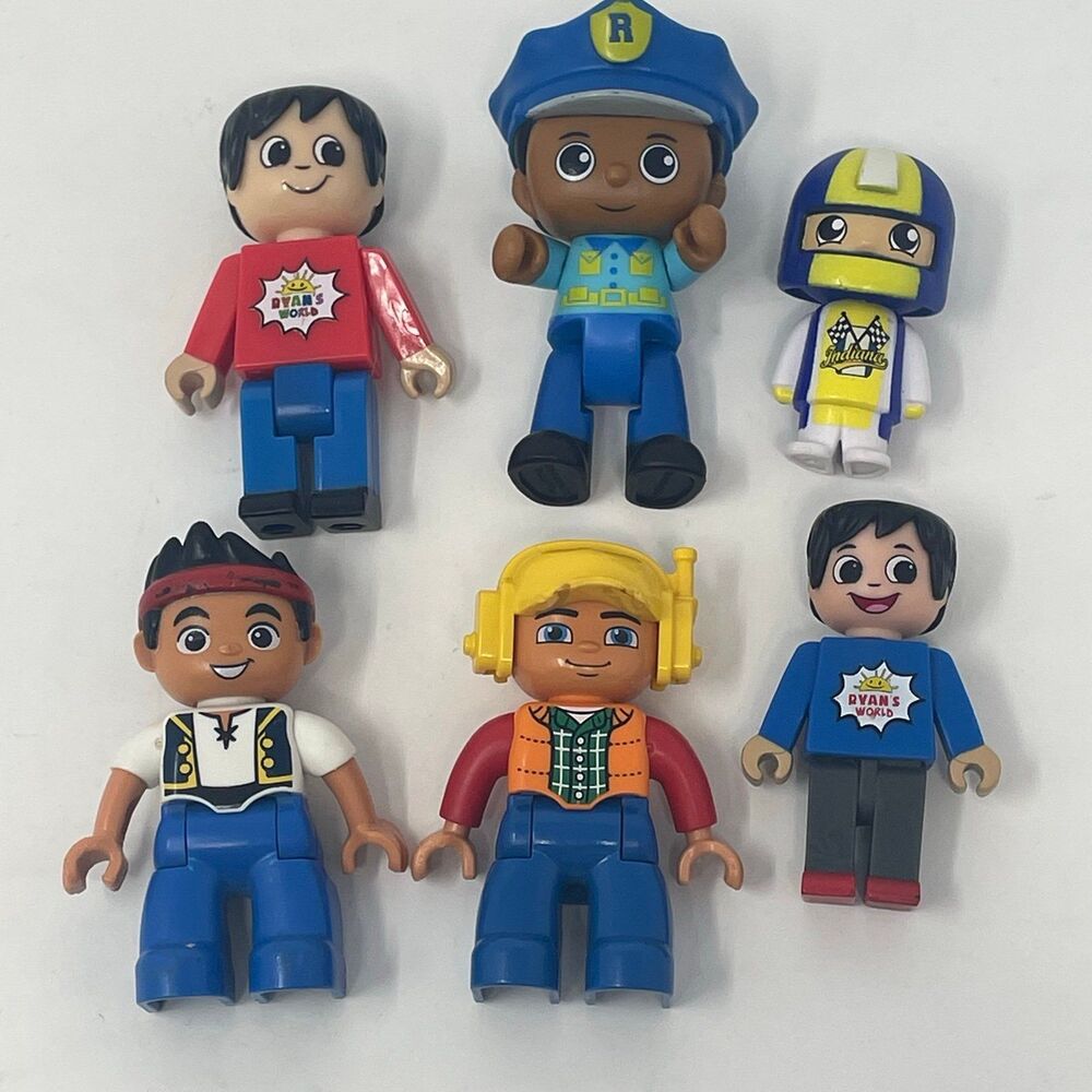 Lot of 6 Kids Figures: Ryan's World & LEGO Duplo Disney Jake & Neverland Pirates